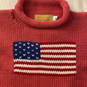 NEW UNWORN NWT Claver Pink Sweater with American flag - 6 month (3-6 months)